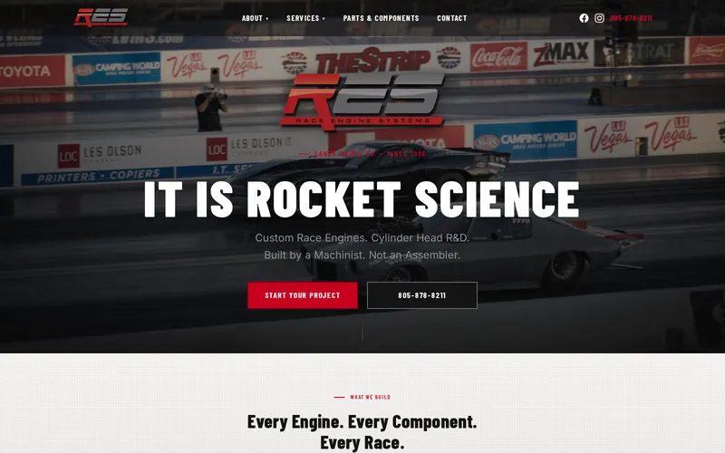 Race Engine Systems website homepage