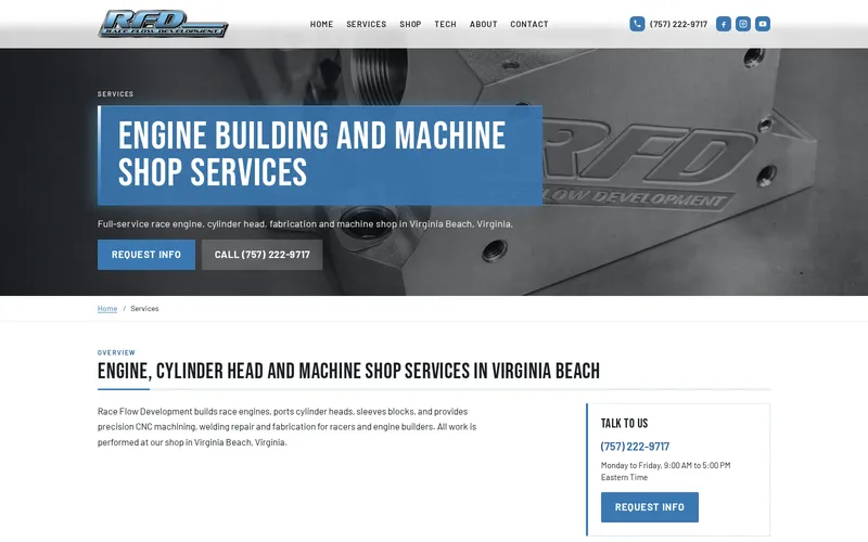 RaceFlow Development website homepage